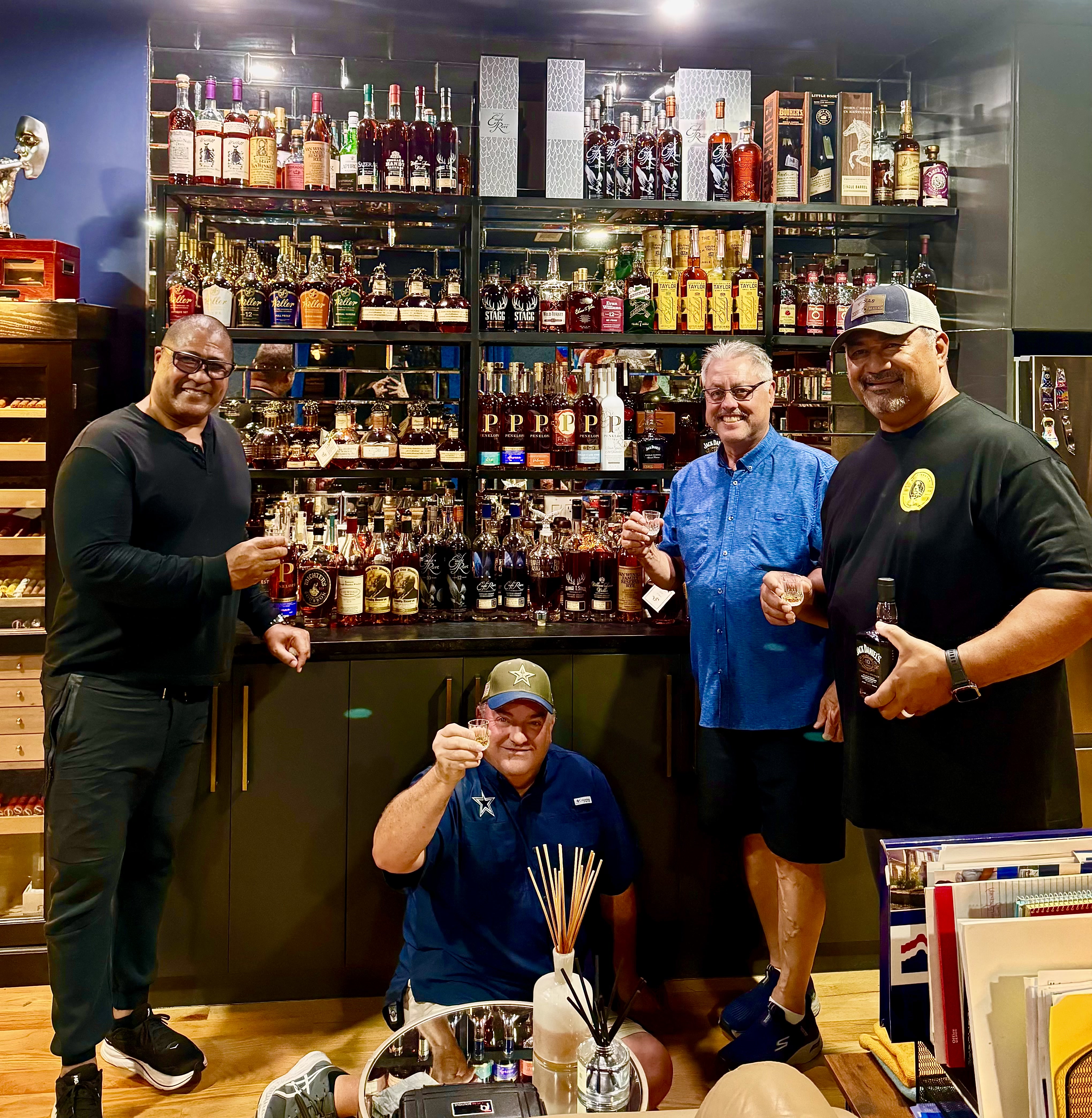 Kevin Lewis with members of the South Texas Bourbon and Cigar Society